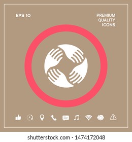 Teamwork Hands Logo. Human connection. Graphic elements for your design