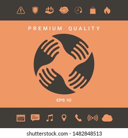 Teamwork Hands Logo. Human connection. Graphic elements for your design