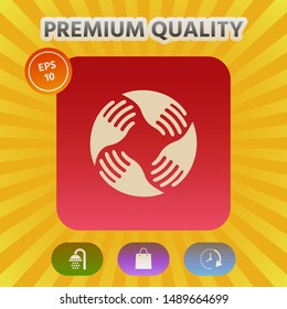 Teamwork Hands Logo. Human connection. Graphic elements for your design