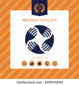 Teamwork Hands Logo. Human connection. Graphic elements for your design