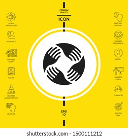 Teamwork Hands Logo. Human connection. Graphic elements for your design