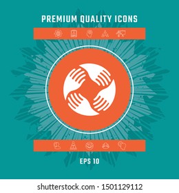Teamwork Hands Logo. Human connection. Graphic elements for your design