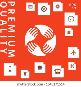 Teamwork Hands Logo. Human connection. Graphic elements for your design