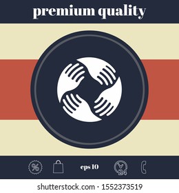 Teamwork Hands Logo. Human connection. Graphic elements for your design