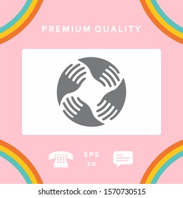 Teamwork Hands Logo. Human connection. Graphic elements for your design