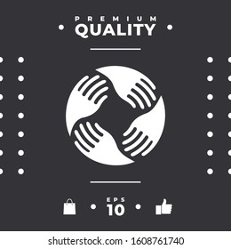 Teamwork Hands Logo. Human connection. Graphic elements for your design