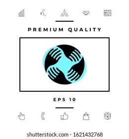Teamwork Hands Logo. Human connection. Graphic elements for your design