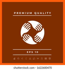 Teamwork Hands Logo. Human connection. Graphic elements for your design