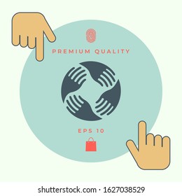 Teamwork Hands Logo. Human connection. Graphic elements for your design