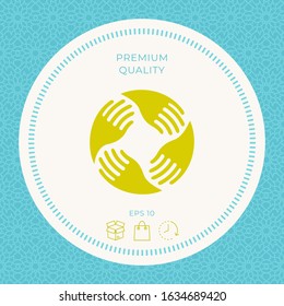 Teamwork Hands Logo. Human connection. Graphic elements for your design
