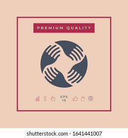 Teamwork Hands Logo. Human connection. Graphic elements for your design