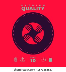 Teamwork Hands Logo. Human connection. Graphic elements for your design