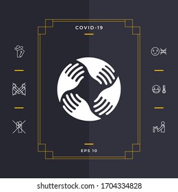 Teamwork Hands Logo. Human connection. Graphic elements for your design
