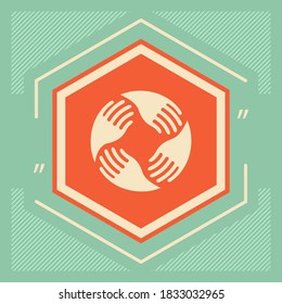 Teamwork Hands Logo. Human connection. Graphic elements for your design