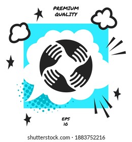 Teamwork Hands Logo. Human connection, elements for your design