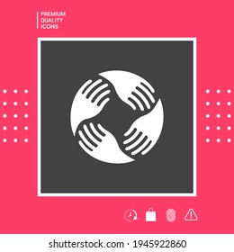 Teamwork Hands Logo. Human connection, elements for your design
