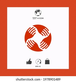 Teamwork Hands Logo. Human connection, elements for your design
