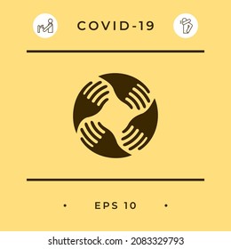Teamwork Hands Logo. Human connection, elements for your design
