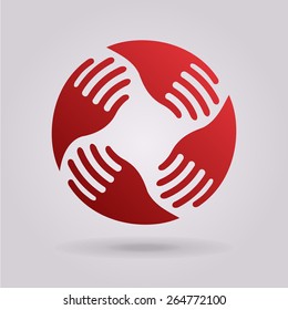 Teamwork Hands Logo. Human connection.