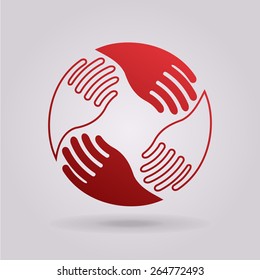 Teamwork Hands Logo. Human connection.
