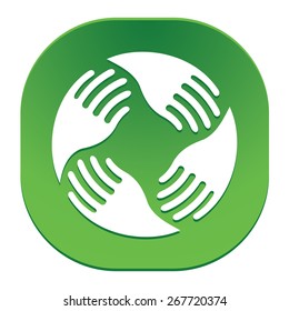 Teamwork Hands Logo. Human connection.