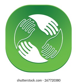 Teamwork Hands Logo. Human connection.