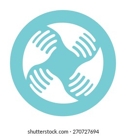 Teamwork Hands Logo. Human connection