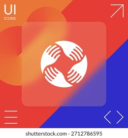 Teamwork Hands Logo. Human connection, elements for your design