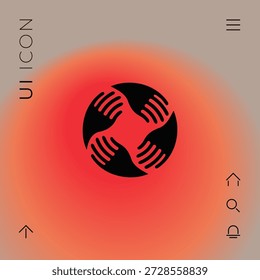 Logotipo da Teamwork Hands. Conexão humana, elementos para o seu design