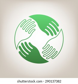 Teamwork Hands Logo. Human connection.