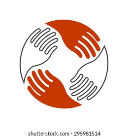 Teamwork Hands Logo. Human connection.