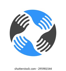 Teamwork Hands Logo. Human connection.