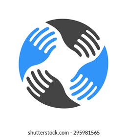 Teamwork Hands Logo. Human connection.
