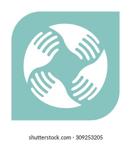 Teamwork Hands Logo. Human connection.