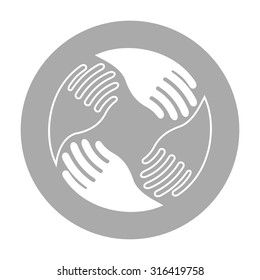 Teamwork Hands Logo. Human connection.