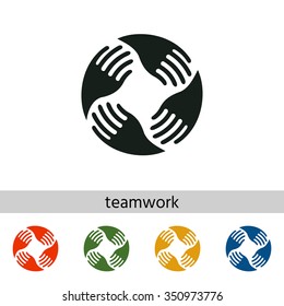 Teamwork Hands Logo. Human connection.