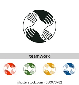 Teamwork Hands Logo. Human connection.