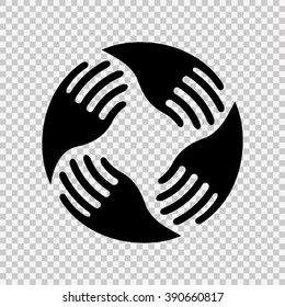 Teamwork Hands Logo. Human connection.