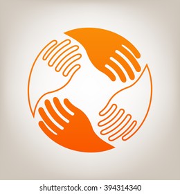 Teamwork Hands Logo. Human connection.