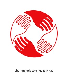 Teamwork Hands Logo. Human connection.
