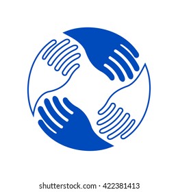 Teamwork Hands Logo. Human connection.