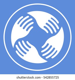 Teamwork Hands Logo. Human connection