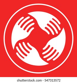 Teamwork Hands Logo. Human connection