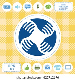 Teamwork Hands Logo. Human connection