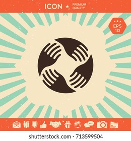 Teamwork Hands Logo. Human connection