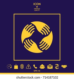 Teamwork Hands Logo. Human connection