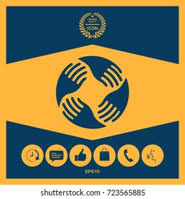 Teamwork Hands Logo. Human connection