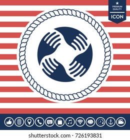 Teamwork Hands Logo. Human connection