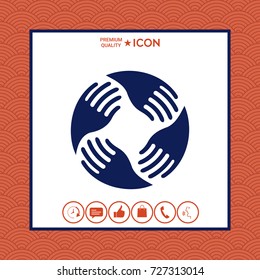 Teamwork Hands Logo. Human connection