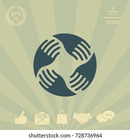 Teamwork Hands Logo. Human connection